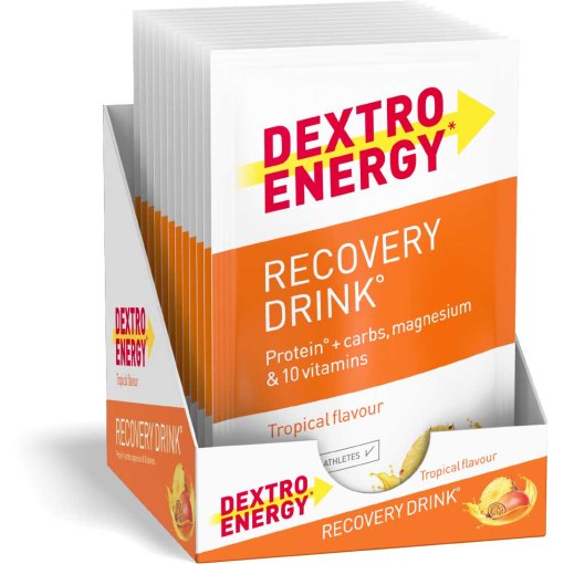 Produktbild von Dextro Energy* Recovery Drink° Tropical - Kohlenhydrat-Protein-Getränkepulver - 14x44,5g