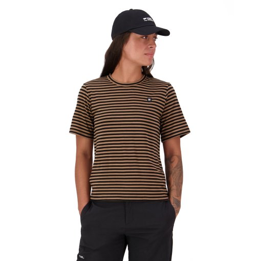 Productfoto van Mons Royale Icon Merino T-Shirt Dames - mr stripe toffee