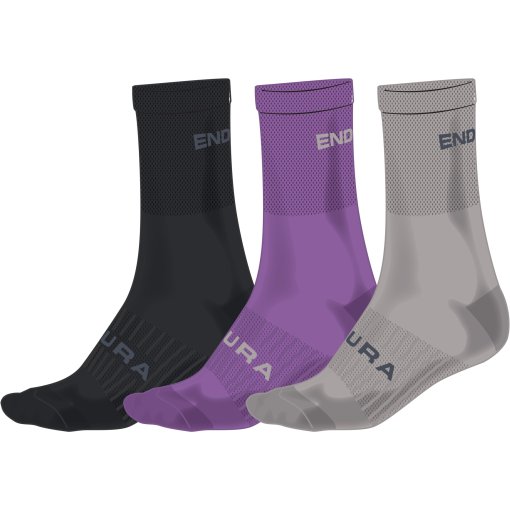 Slika izdelka Endura Coolmax® Race Ženske nogavice – paket treh parov - end purple