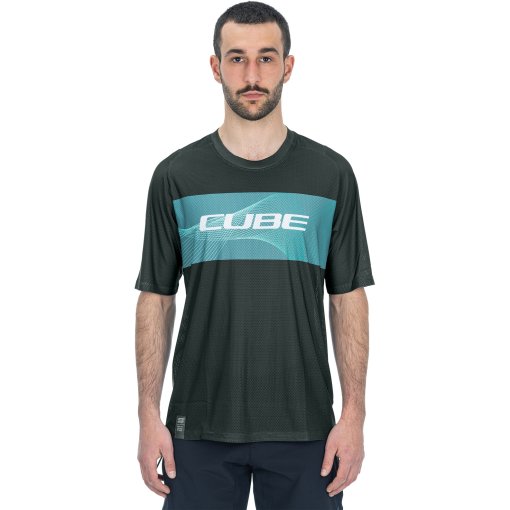 Immagine prodotto da CUBE Maglia a Maniche Corte con Collo Rotondo Uomo - VERTEX - grey´n´mint