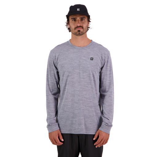 Photo produit de Mons Royale T-Shirt Manches Longues Homme - Icon Merino Classic - grey heather