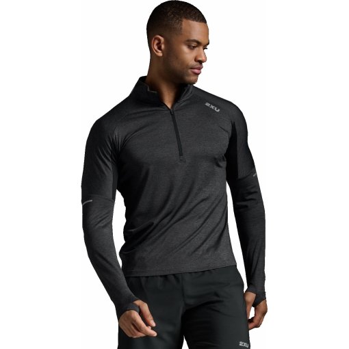 Immagine prodotto da 2XU Maglietta Maniche Lunghe Uomo - Aero 1/2 Zip - black/silver reflective