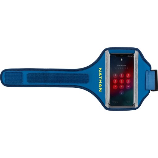 Foto de Nathan Sports Muñequera para Smartphone - Super 5k - Deep Blue/Safety Yellow