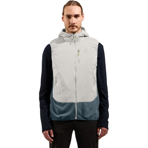 Produktbild von Odlo Hyper Contrast Ascent Isolierte Hybridweste mit Wolle Herren - silver cloud - dark slate