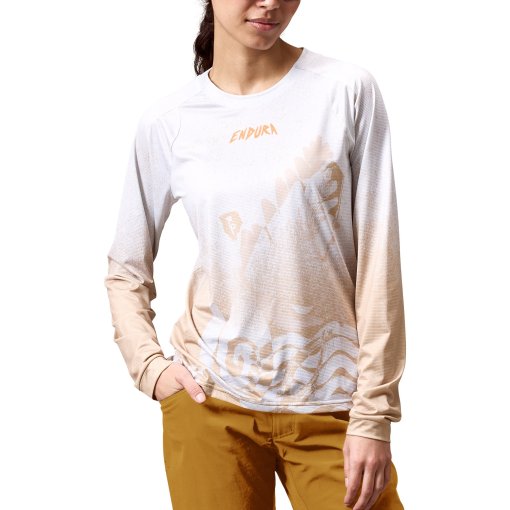 Productfoto van Endura Singletrack Print T-shirt met lange mouwen voor dames - aero blue