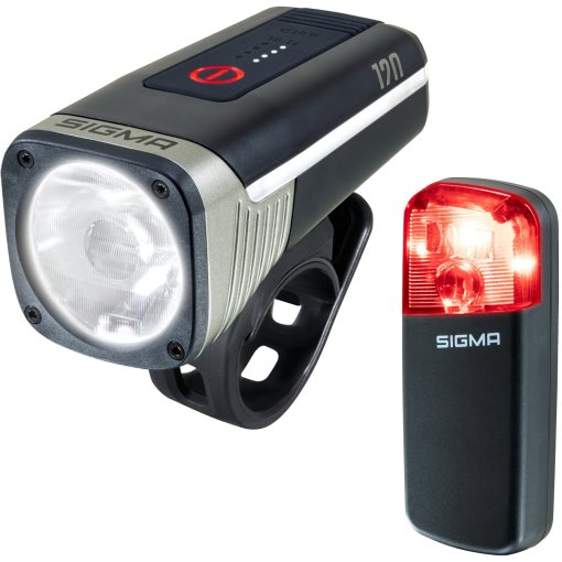 Produktbild von SIGMA Aura 120 Link-Frontleuchte + Reco 80 Link-Rückleuchte
