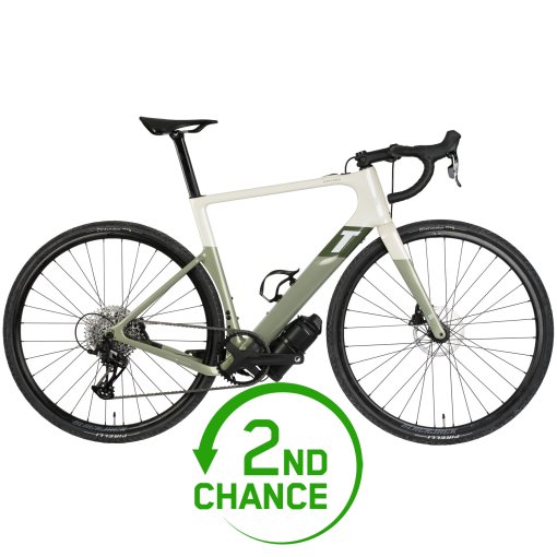 Produktbild von 3T RACEMAX BOOST X35 - Carbon Gravel E-Bike - 2025 - weiß/grün - B-Ware