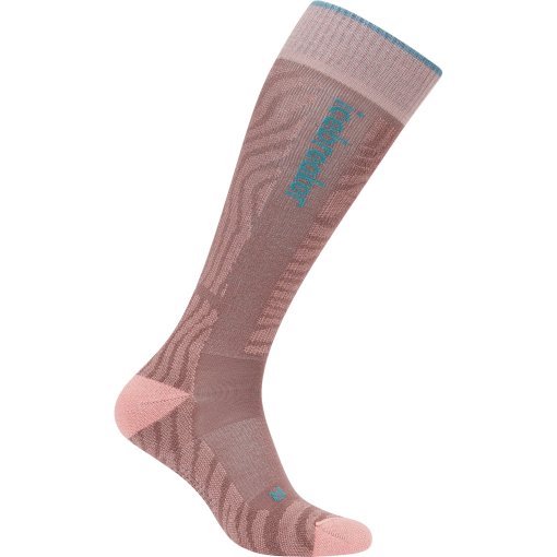 Foto de Icebreaker Calcetines Altos Mujer - Merino Ski+ Light Mountain Contour - Summit/Blush/Hydro