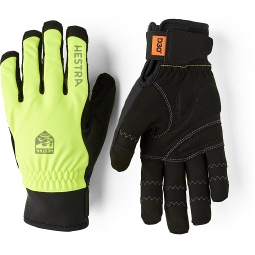 Photo produit de Hestra Ergo Grip Bike D3O - Gants à 5 doigts - yellow high viz/black