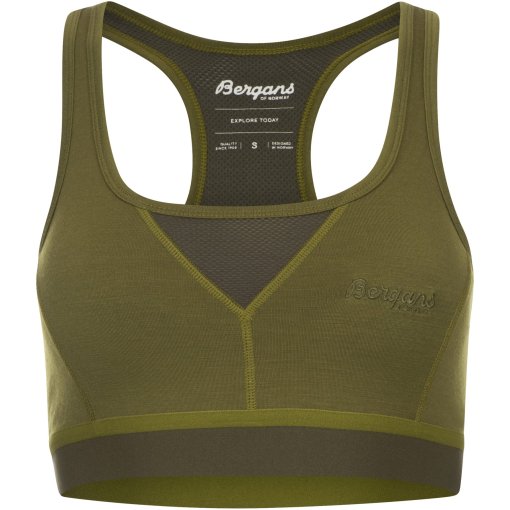 Photo produit de Bergans Brassière de Sport Femme - Cecilie Wool Top - trail green/dark olive green