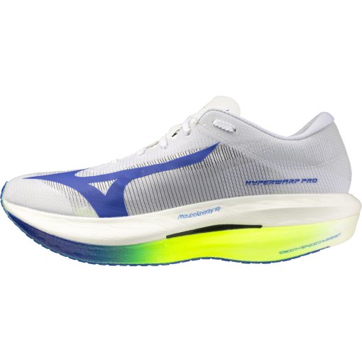 Productfoto van Mizuno Hyperwarp Pro Hardloopschoenen Unisex - Wit/Lightning Yellow/Dazzling Blue