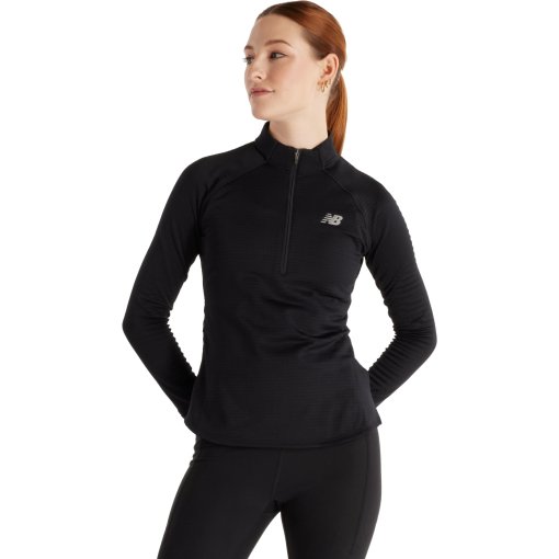 Foto de New Balance Camiseta Manga Larga Mujer - Athletics Heat Grid 1/2 Zip - Negro