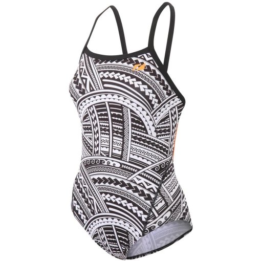 Foto de Zone3 Traje de baño Mujer - Kona Speed Strap Back - Tribal Print - negro/blanco/naranja