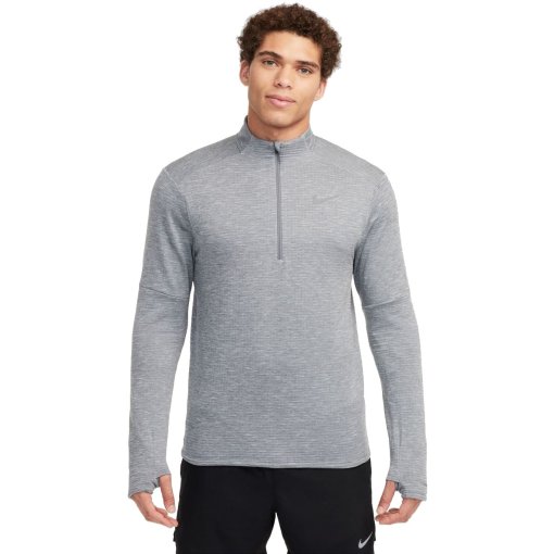 Photo produit de Nike T-Shirt Manches Longues Homme - Therma-FIT Repel 1/2-Zip - smoke grey/lt smoke grey/reflective FZ1149-084