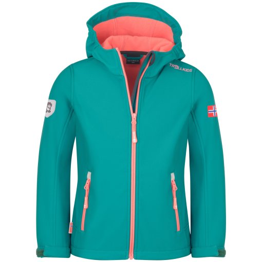 Foto de Trollkids Chaqueta Niña - Trollfjord - Ocean Green/Coral Pink/Midnight Petrol