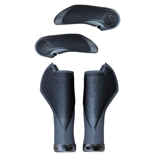 Foto de CUBE Natural Fit Puños COMFORT Bar Ends Medium - black´n´grey