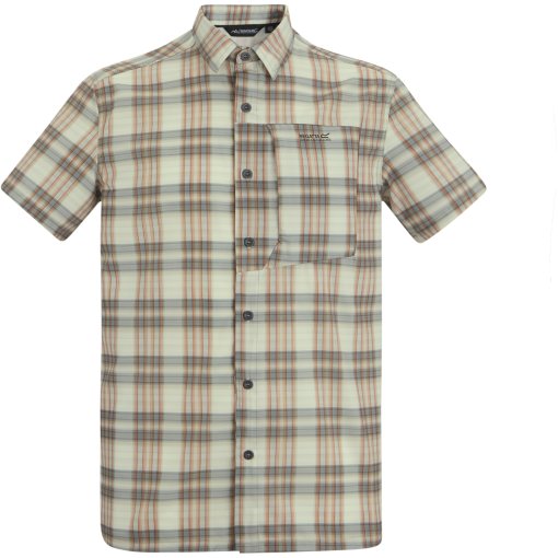 Photo produit de Regatta Chemise Manches Courtes Homme - Anti-Insect Travel Light - Stone White Check YX8