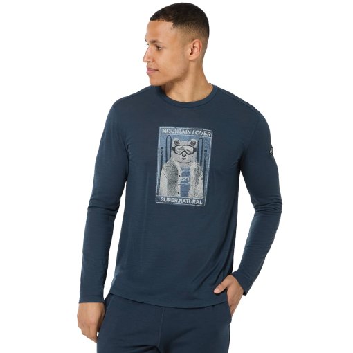 Foto de SUPER.NATURAL Camiseta de Manga Larga Hombre - Bearski - Blueberry/Various