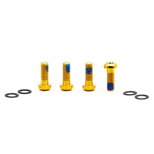Foto de OAK Components Juego de Tornillos para Adaptador de Disco Freno - Titanio | M6x16 | 4 piezas - oro