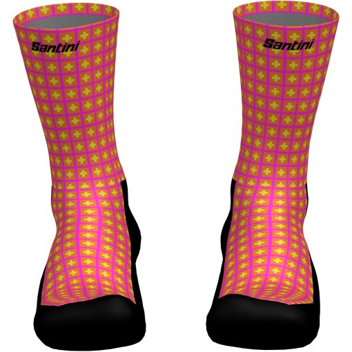 Photo produit de Santini Femmes Avec Zwift Grand Départ Suisse Chaussettes - Tour de France™ 2026 Collection RE652HPSUIS6TDF - arancio fluo AF