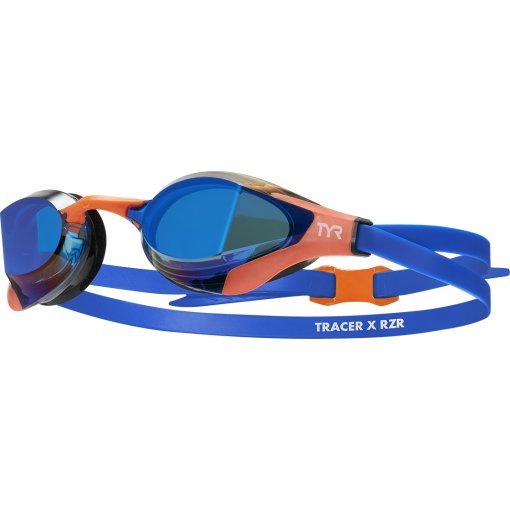 Picture of TYR Tracer-X RZR Mirrored Racing Swim Goggles - blue/orange
