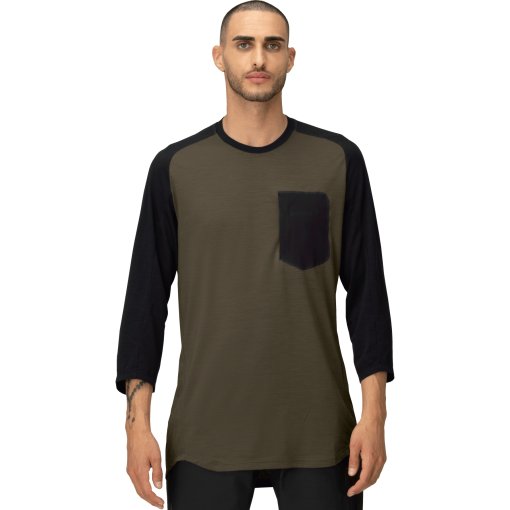 Foto de Norrona Camiseta Manga 3/4 Hombre - skibotn equaliser merino - Olive Night