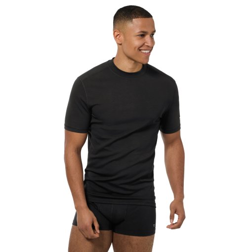 Produktbild von SUPER.NATURAL Lux Base Kurzarm-Unterhemd Herren - Jet Black