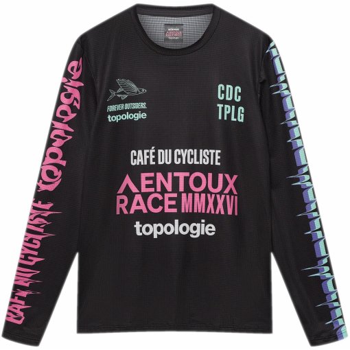 【Cafe du cycliste】AmbreロングTシャツ (Sサイズ) Café du Cycliste x Topologie Ambre Longsleeve Shirt Men - black