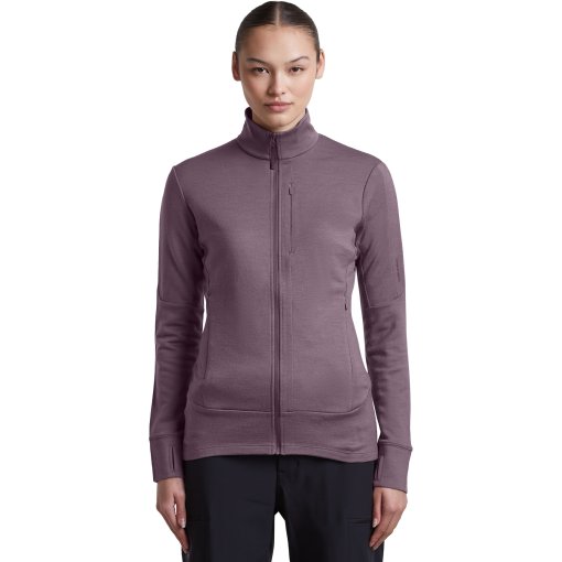 Productfoto van Icebreaker Merino 260 Quantum IV Damesjas met lange mouwen en ritssluiting - Grey Plum