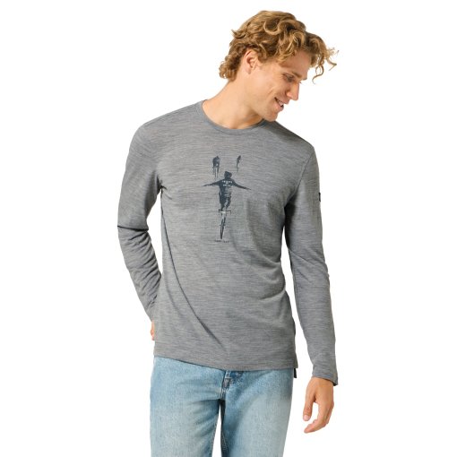 Photo produit de SUPER.NATURAL Freedom On Wheels Chemise à manches longues pour hommes - Cashmere Grey Melange/Various