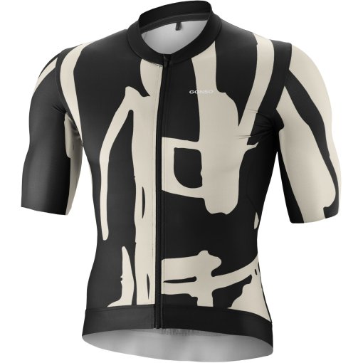 Produktbild von Gonso Road Kurzarmtrikot Print Herren - Black / Chateau Gray