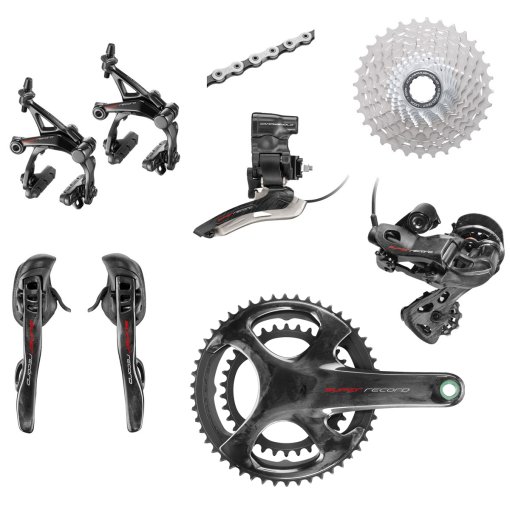 Photo produit de Campagnolo Super Record EPS Groupe de transmission - Stages L Powermeter | 2x12 Vitesses - Freins de jante mécaniques