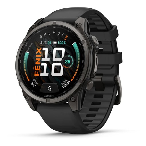 Produktbild von Garmin fenix 9 GPS Smartwatch - 47mm - Schwarz/Carbongrau DLC Titan