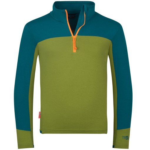Foto de Trollkids Camiseta de Manga Larga Niño - Steinkjer - Lagoon Green/Pear Green/Sahara Sunset