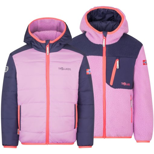 Photo produit de Trollkids Veste Réversible Enfant - Sandvika - Light Violet/Deep Violet/Coral Pink