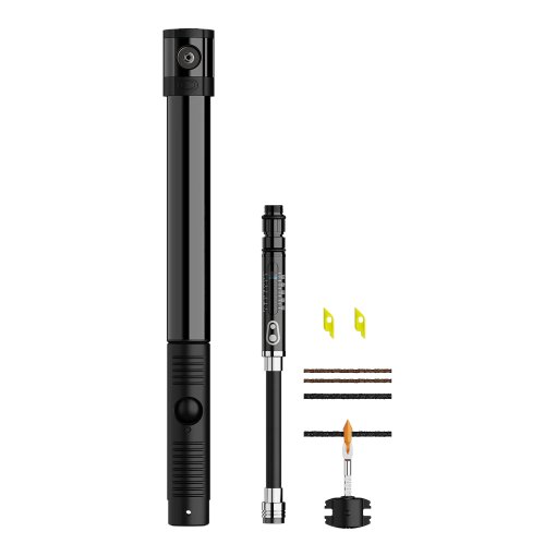 Picture of Crankbrothers Klic HV Hand Pump with Pressure Gauge and Plug Mate Tool - mignight black