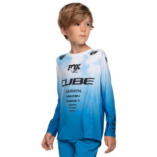 Foto de CUBE Maillot de Manga Larga Niño - MTB ROOKIE X Actionteam - topas blue