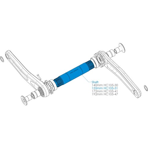 Foto de Hope 30mm Crankset Shaft - 155mm (83mm) - HC105-31S