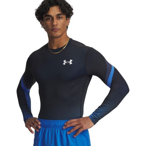 Foto de Under Armour Camiseta de Manga Larga Hombre - HeatGear® Sublimated Crew - Blue Atlantis/Black/White