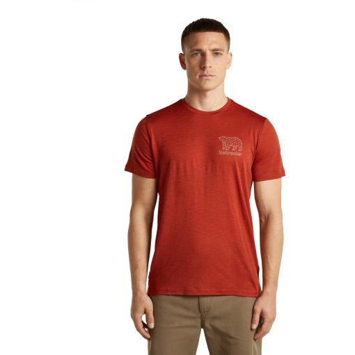 Productfoto van Icebreaker Merino 150 Tech Lite T-shirt Forest Footsteps voor heren - Agate