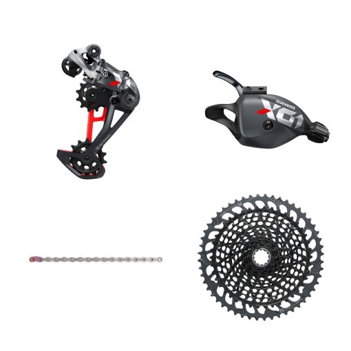Produktbild von SRAM X01 Eagle 1x12-fach Upgrade Kit - Trigger-Schalter - 10-52 Z. Kassette - Schwarz / Rot