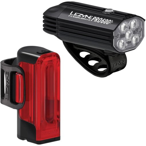 Photo produit de Lezyne Kit Éclairage - Fusion Drive Pro 600+ | Strip Drive 300+ - noir/noir