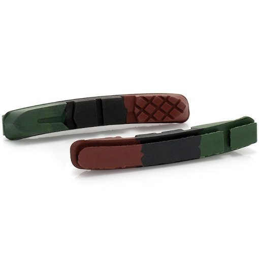 Foto de XLC BS-X09 Pastillas de freno V-Brake para todo el tiempo 72mm (4 pzas) - negro/marrón/verde