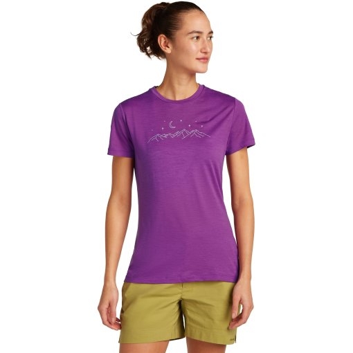 Foto de Icebreaker Camiseta Mujer - Merino 150 Tech Lite Sparkling Stars - Passion