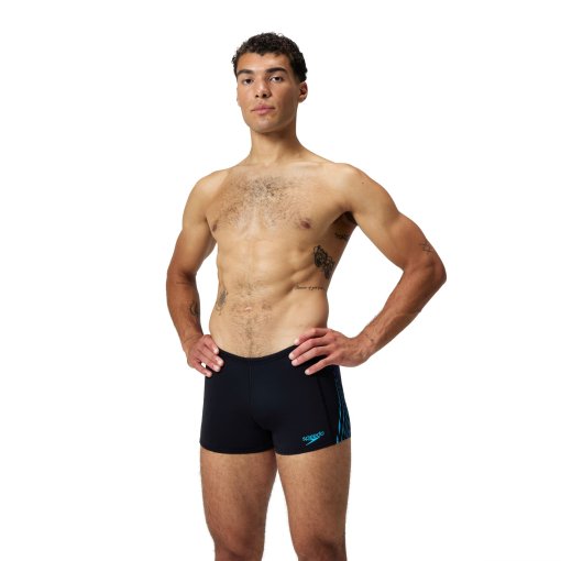 Produktbild von Speedo Tech Panel Aquashort Herren - black/cobalt pop