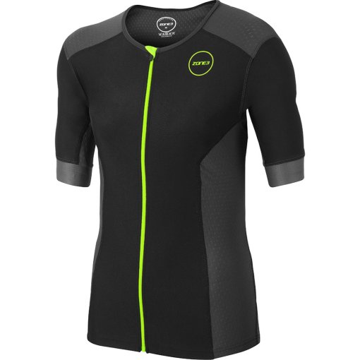 Foto de Zone3 Top Triatlon Manga Corta Hombre - Aquaflo+ - negro/gris/neon green