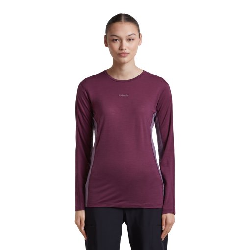 Foto de Icebreaker Merino 125 Cool-Lite™ Sphere Colour Block Camiseta de manga larga para mujer - Dk Berry/Grey Plum