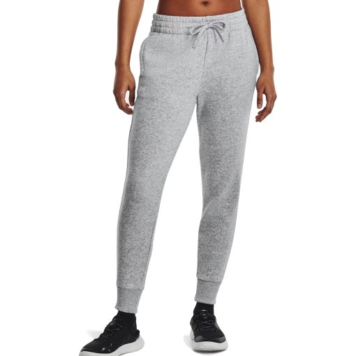 Foto de Under Armour Joggers Mujer - UA Rival Fleece - Mod Gray Light Heather/White