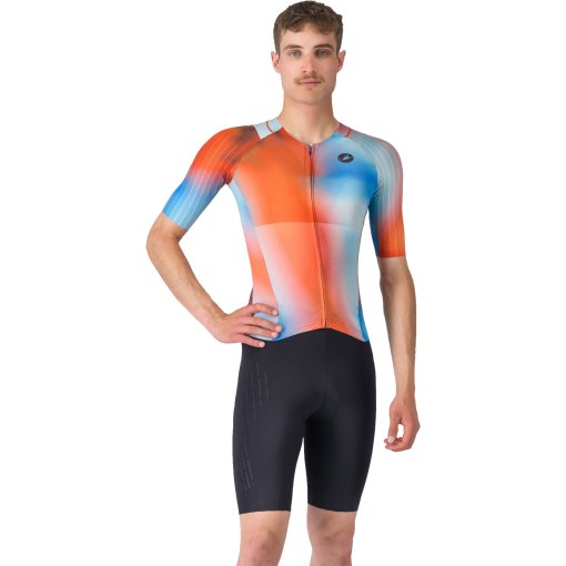 Picture of Castelli Free Sanremo 3 Suit Short Sleeve Men - paprika/winter sky-black 655