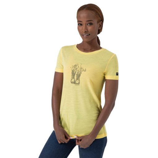 Produktbild von SUPER.NATURAL Flower Boots T-Shirt Damen - Yellow Iris/Aloe